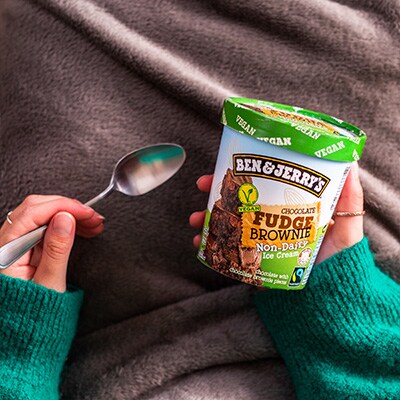 Eating Ice cream on couch